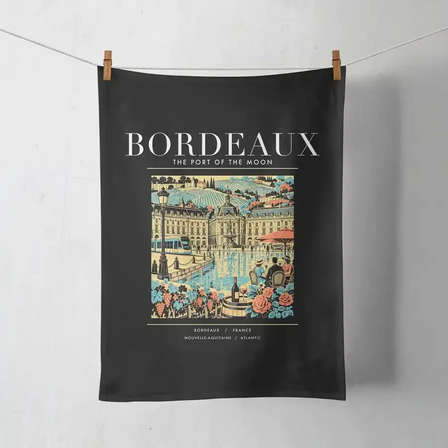 BORDEAUX - Poster - Towel - Black
