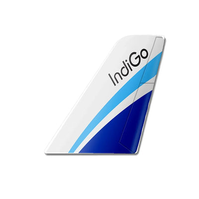 IndiGo aviation design tail sticker in weather-resistant vinyl.