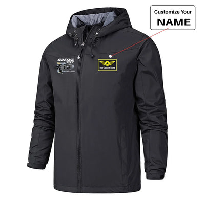 Boeing 757 & Rolls Royce Engine (RB211) Rain Jackets & Windbreakers aviation design printed on waterproof shell with sealed s.