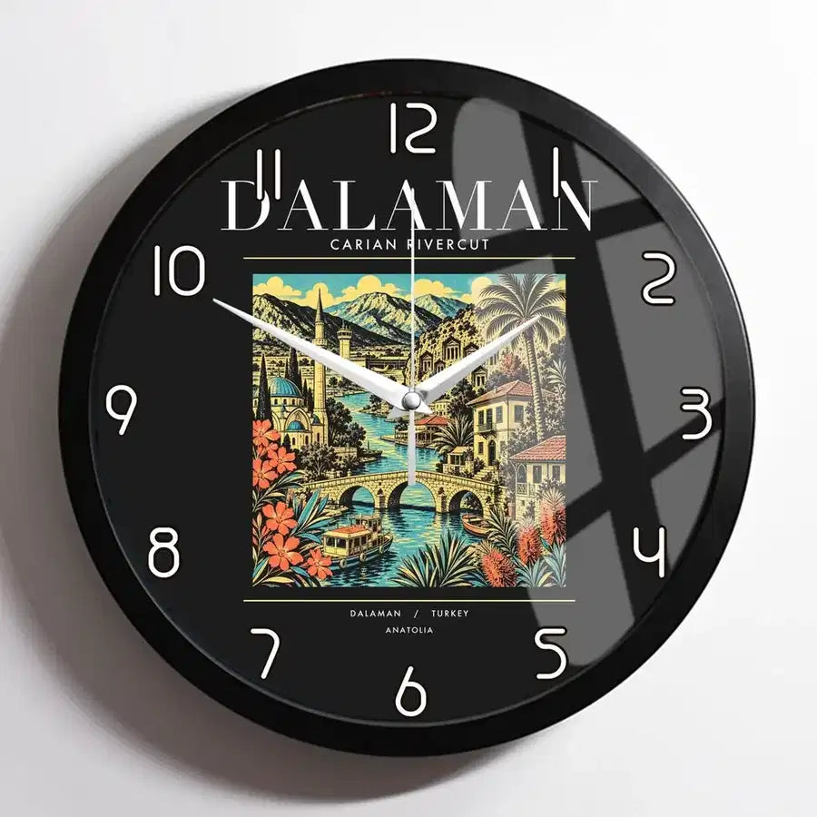 DALAMAN - Poster - Wall Clock Framed - Black