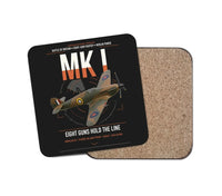 Thumbnail for Hawker Hurricane Mk I design on black 1 piece coaster