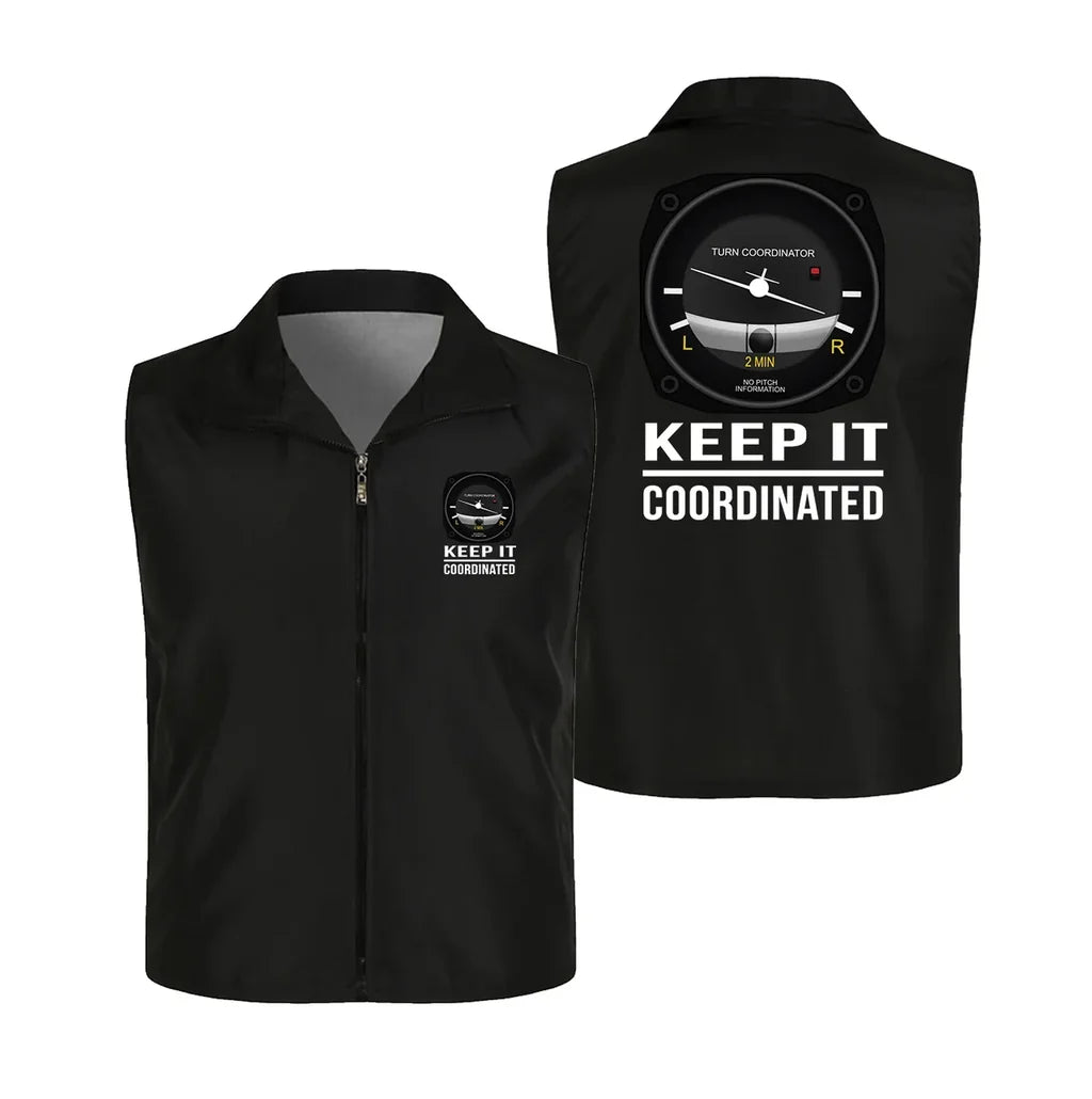 Keep It Coordinated Thin Style aviation design printed on lightweight shell with sleeveless design thin vest.
