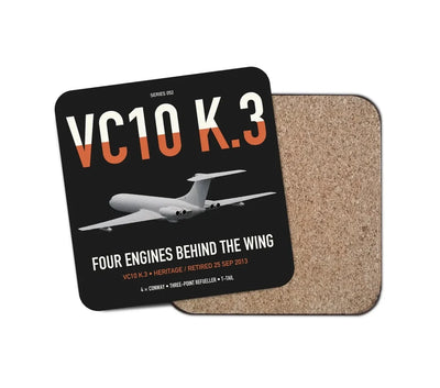 Vickers VC10 K.3 design on black 1 piece coaster