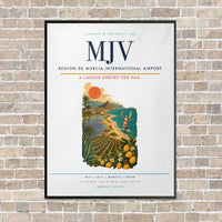 Thumbnail for Región de Murcia International Airport MJV vertical canvas print - framed - white background