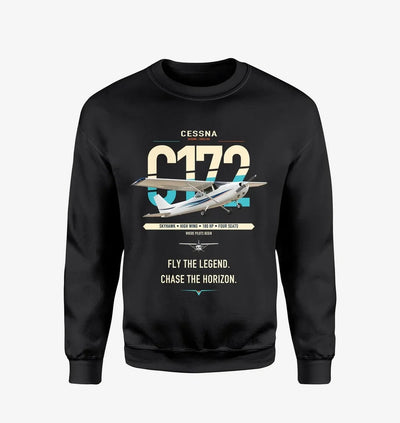 Cessna 172 Skyhawk design on black sweatshirt