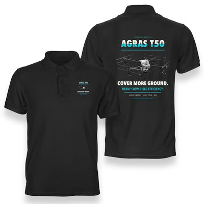 DJI Agras T50 design on black polo