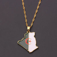 Thumbnail for Algeria Map Flag Necklace - view 2
