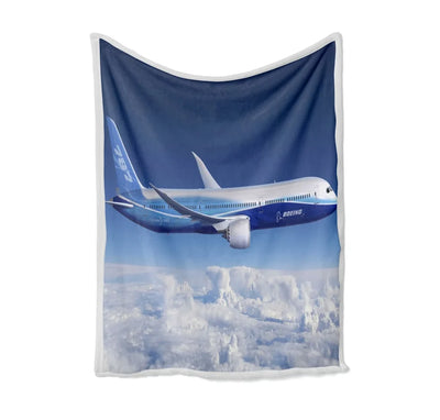 Boeing 787 Dreamliner Bed Blankets & aviation print on soft fleece blanket.