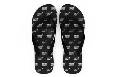 The Boeing 737Max Slippers (Flip Flops) aviation design on durable rubber sole slippers and flip-flops.