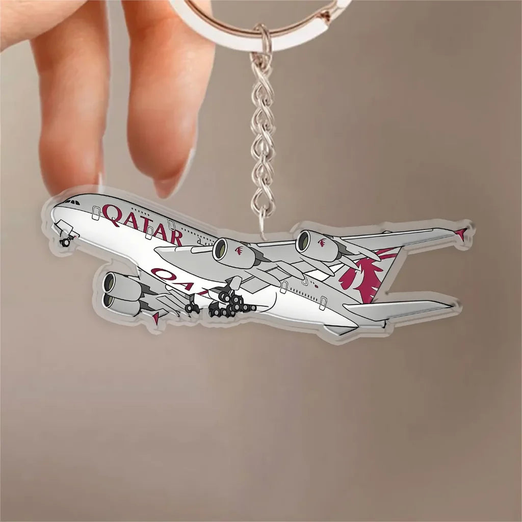 Qatar Airways Airbus A380 Design Acrylic Keychain