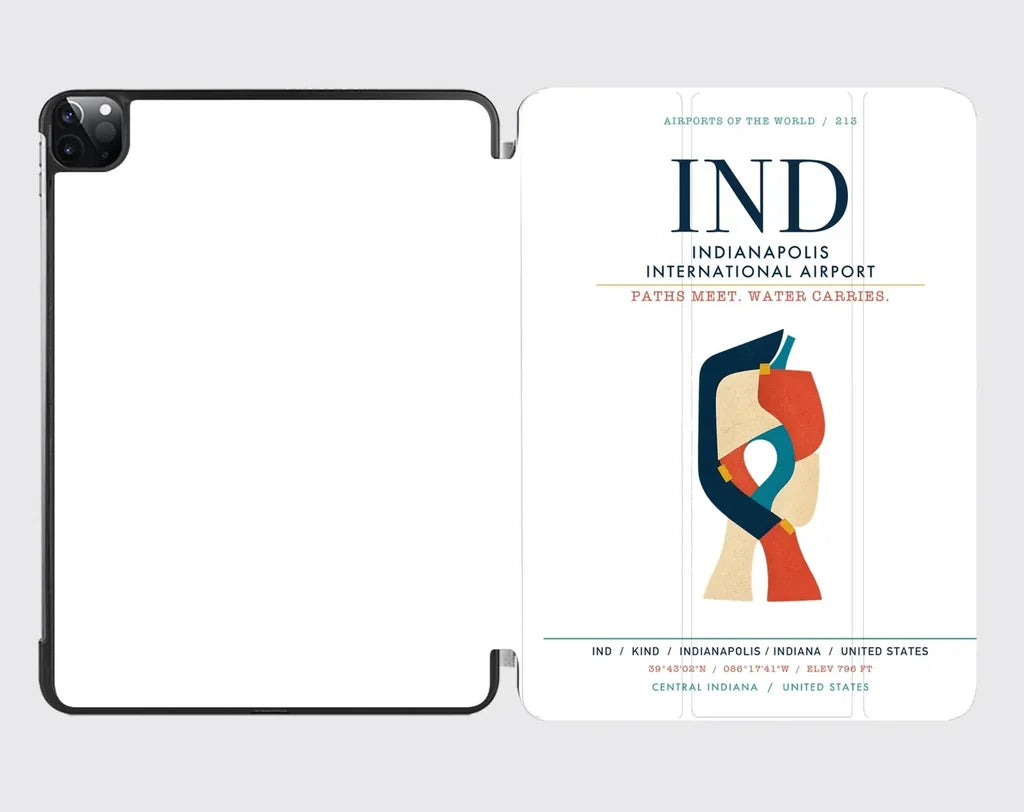 Indianapolis International Airport (IND) design on white ipad tablet case