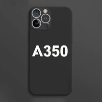 Thumbnail for Airbus A350 Flat Text aviation design on soft silicone iPhone case for iPhone.