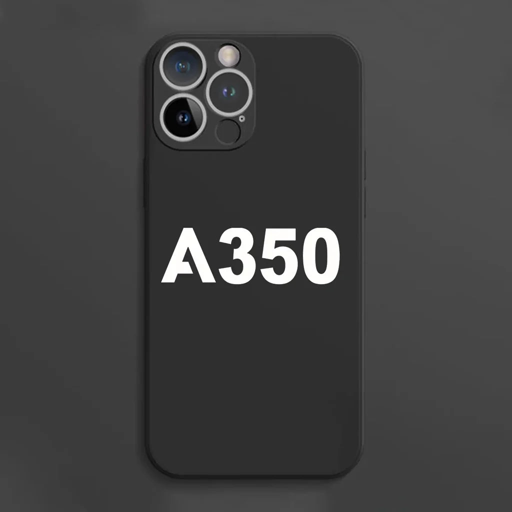 Airbus A350 Flat Text aviation design on soft silicone iPhone case for iPhone.