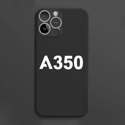 Airbus A350 Flat Text aviation design on soft silicone iPhone case for iPhone.