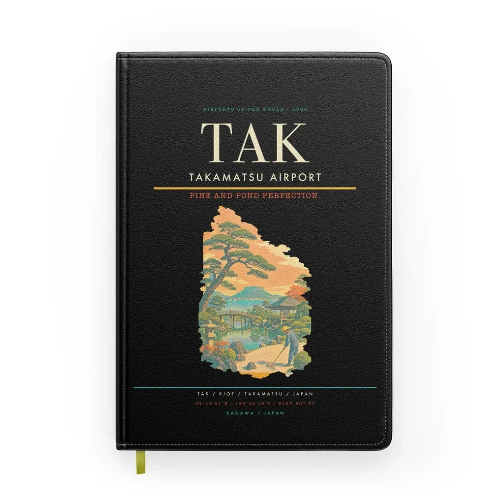 Takamatsu Airport (TAK) design on black notebook