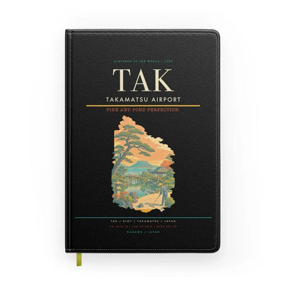 Takamatsu Airport (TAK) design on black notebook