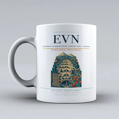 International Airport EVN — Yerevan Mug design on white zvartnots