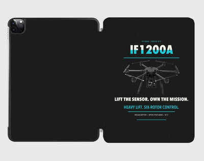 Inspired Flight IF1200A design on black ipad tablet case