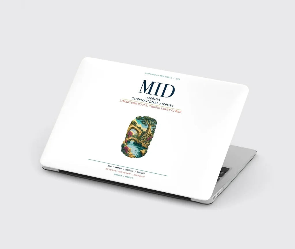 Merida International Airport (MID) design on white MacBook case