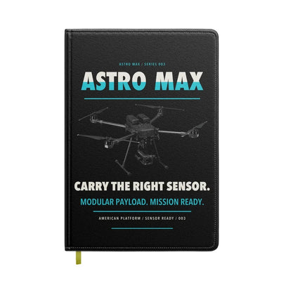Freefly Astro Max design on black notebook