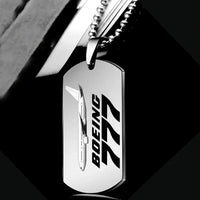 Thumbnail for The Boeing 777 aviation-themed necklace, polished metal.