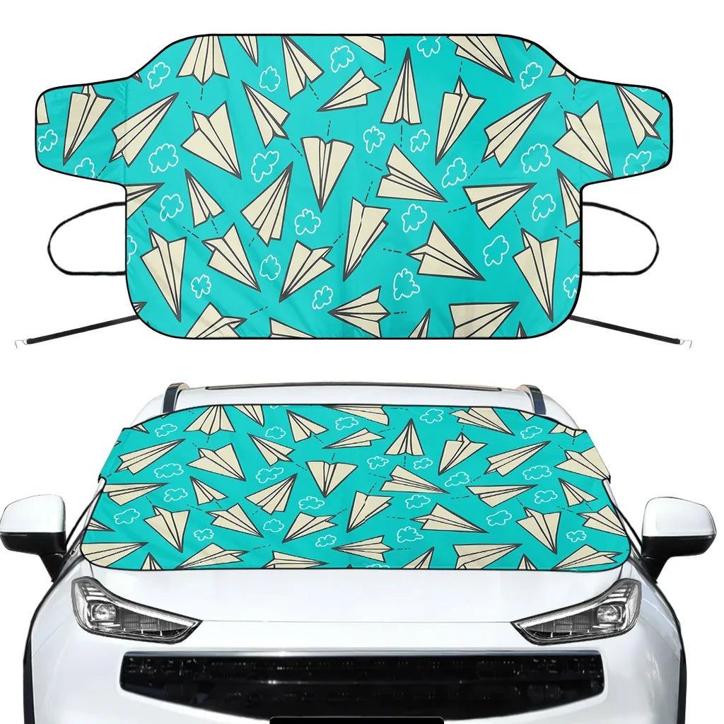 Super Cool Paper Airplanes Car aviation design on car windshield cover.