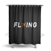 Thumbnail for Flying aviation design on waterproof polyester shower curtain.