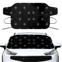 Thumbnail for Nice Airplanes (Black) Car aviation design on car windshield cover.