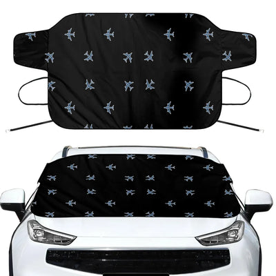 Nice Airplanes (Black) Car aviation design on car windshield cover.