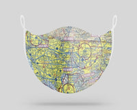 Thumbnail for VFR Chart aviation face mask in breathable cotton blend.