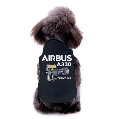 Pet vest with Airbus A330 & Trent 700 Engine Dog Pet aviation design, quilted insulated panel.