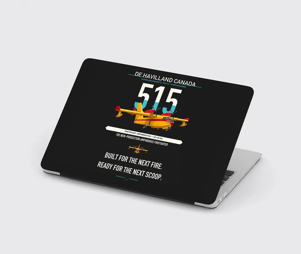 De Havilland Canadair 515 design on black MacBook case