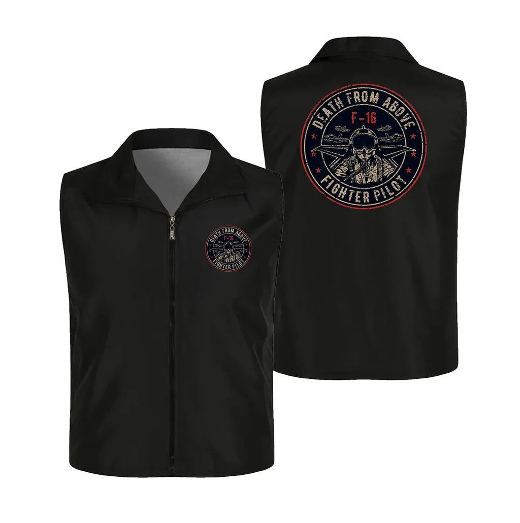 Fighter Jet 16 - Death From Above Thin Style aviation design printed on lightweight shell with sleeveless design thin vest.