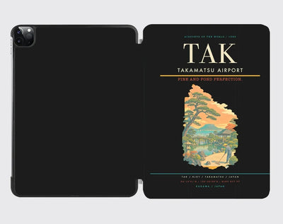 Takamatsu Airport (TAK) design on black ipad tablet case