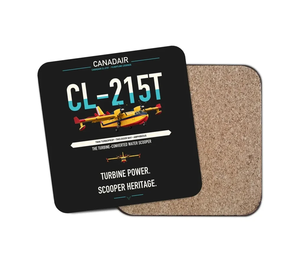 Canadair CL-215T design on black 1 piece coaster