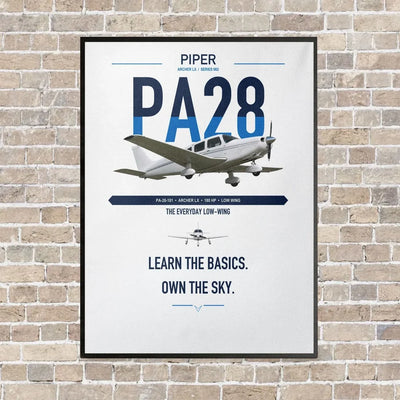 Piper PA-28-181 Archer LX vertical canvas print - framed - white background