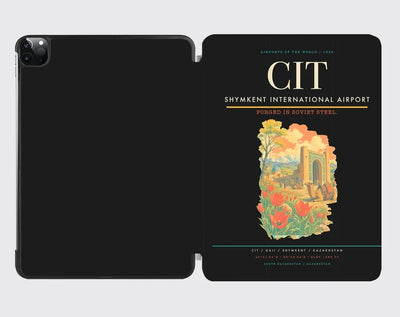 Shymkent International Airport (CIT) design on black ipad tablet case