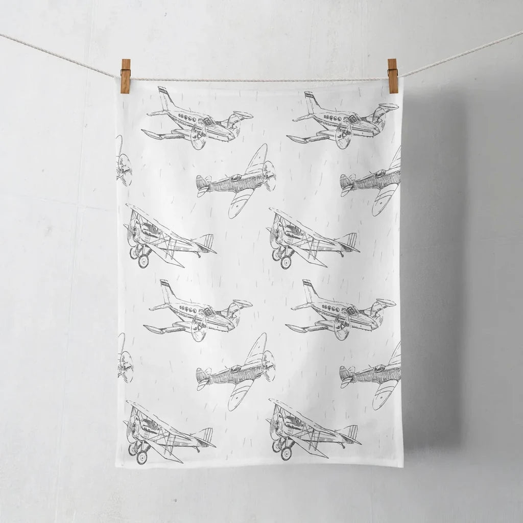 Super Aircrafts aviation design on soft absorbent cotton towel.