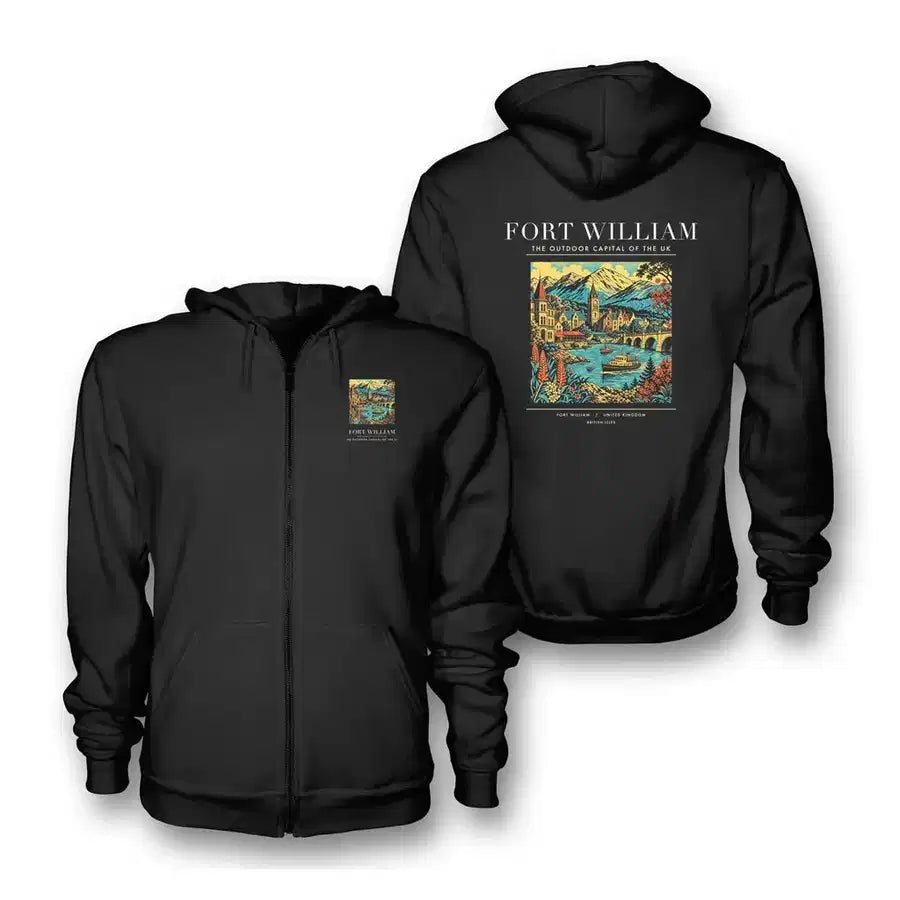 FORT WILLIAM - Poster - Zipped Hoodie - Black