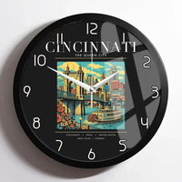 Thumbnail for CINCINNATI - Poster - Wall Clock Framed - Black
