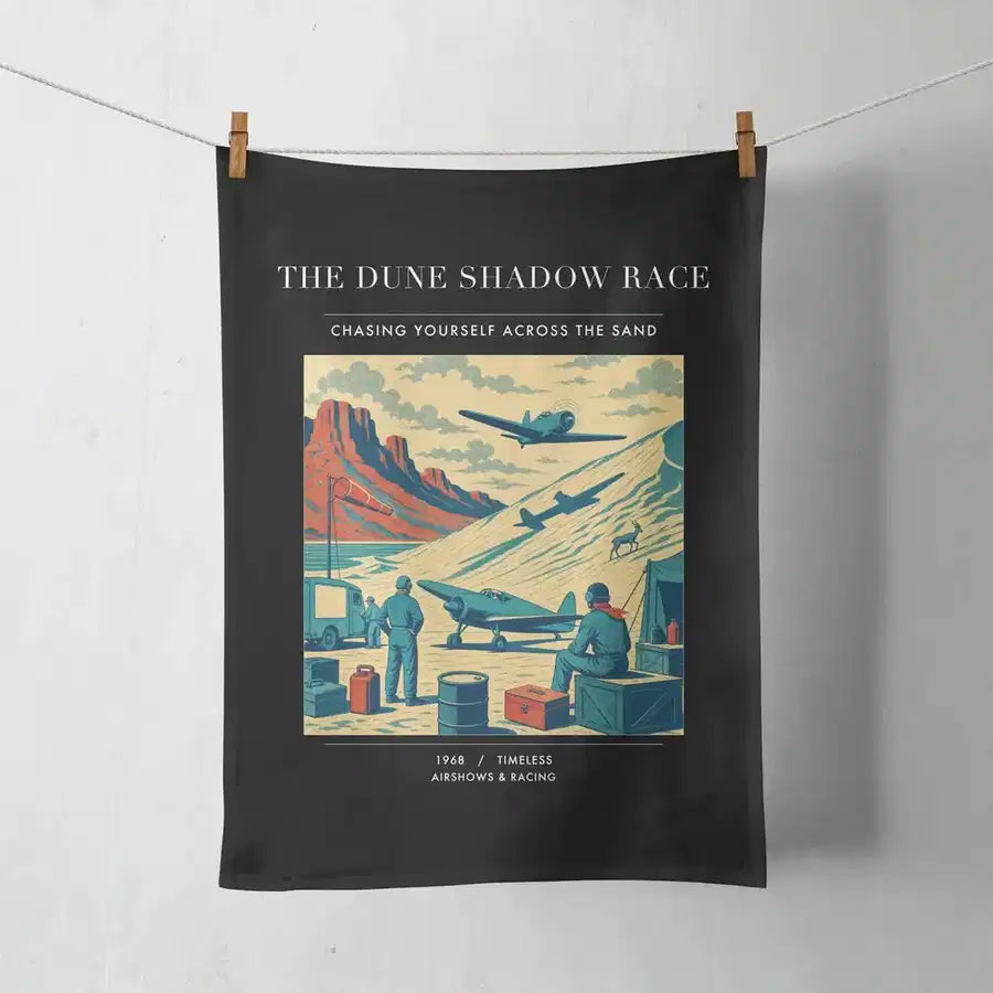 VINTAGE G4334 - The Dune Shadow Race - Designed Towels design on black