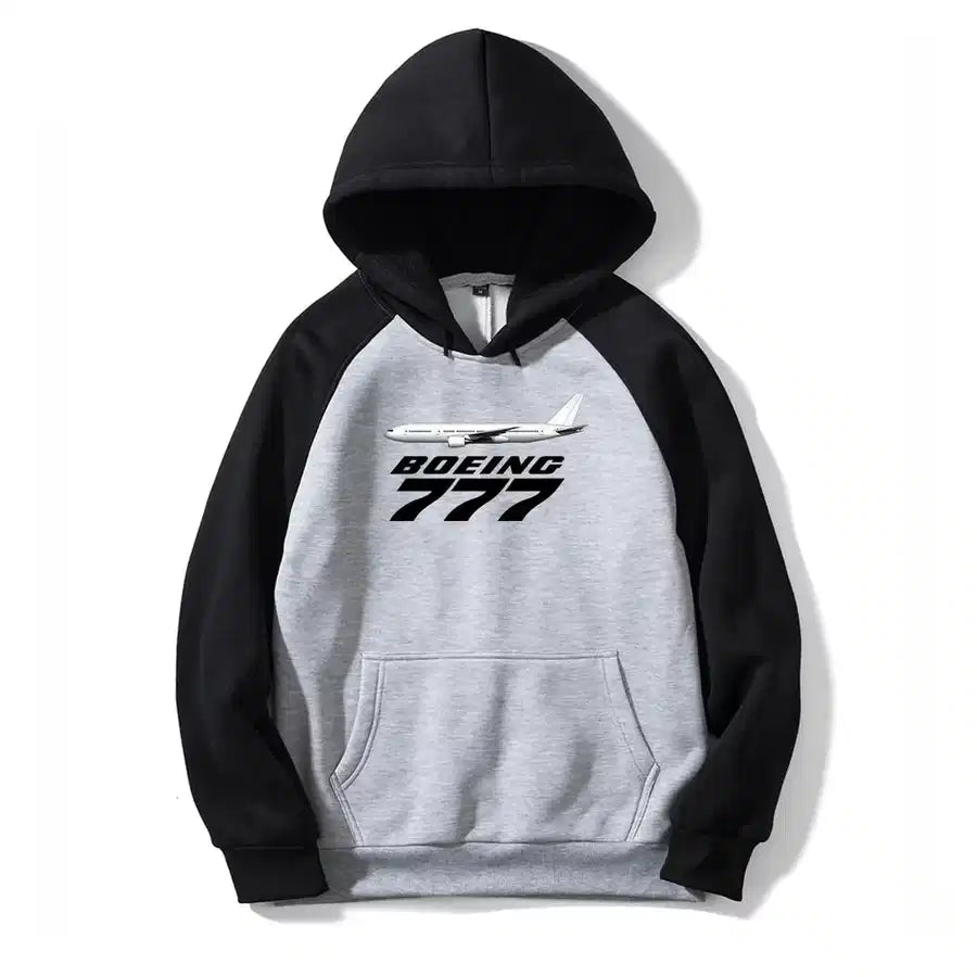The Boeing 777 aviation design on colourful cotton blend colourful hoodie.