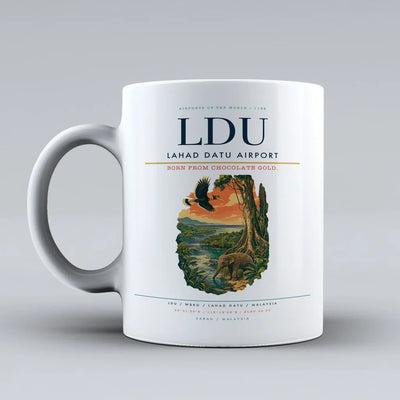Lahad Datu Airport (LDU) airport code design on white ceramic mug