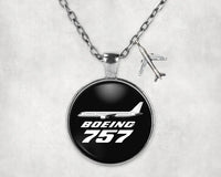 Thumbnail for The Boeing 757 aviation-themed necklace, polished stainless steel.