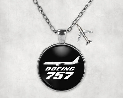 The Boeing 757 aviation-themed necklace, polished stainless steel.