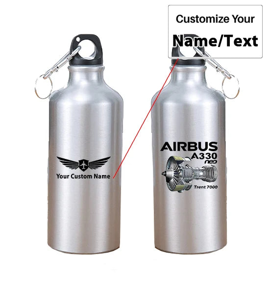 Airbus A330neo & Trent 7000 aviation design on thermos, vacuum-insulated.