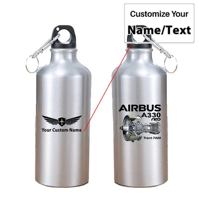 Airbus A330neo & Trent 7000 aviation design on thermos, vacuum-insulated.