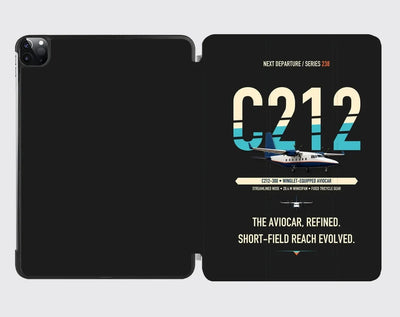 CASA C-212-300 Aviocar design on black ipad tablet case