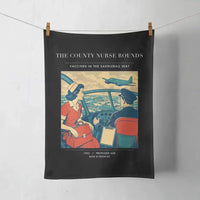 Thumbnail for VINTAGE G4481 - The County Nurse Rounds - Designed Towels design on black