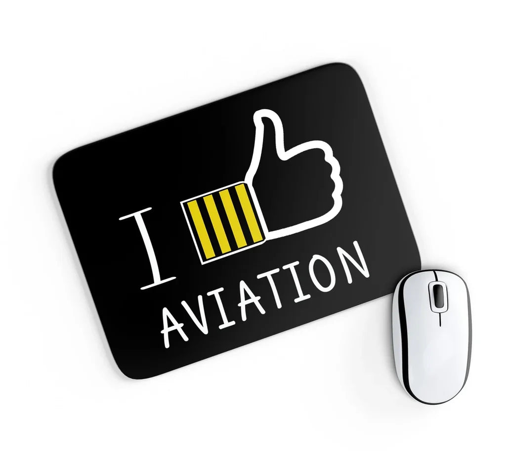 I Like aviation design on neoprene with anti-slip base mouse pad.